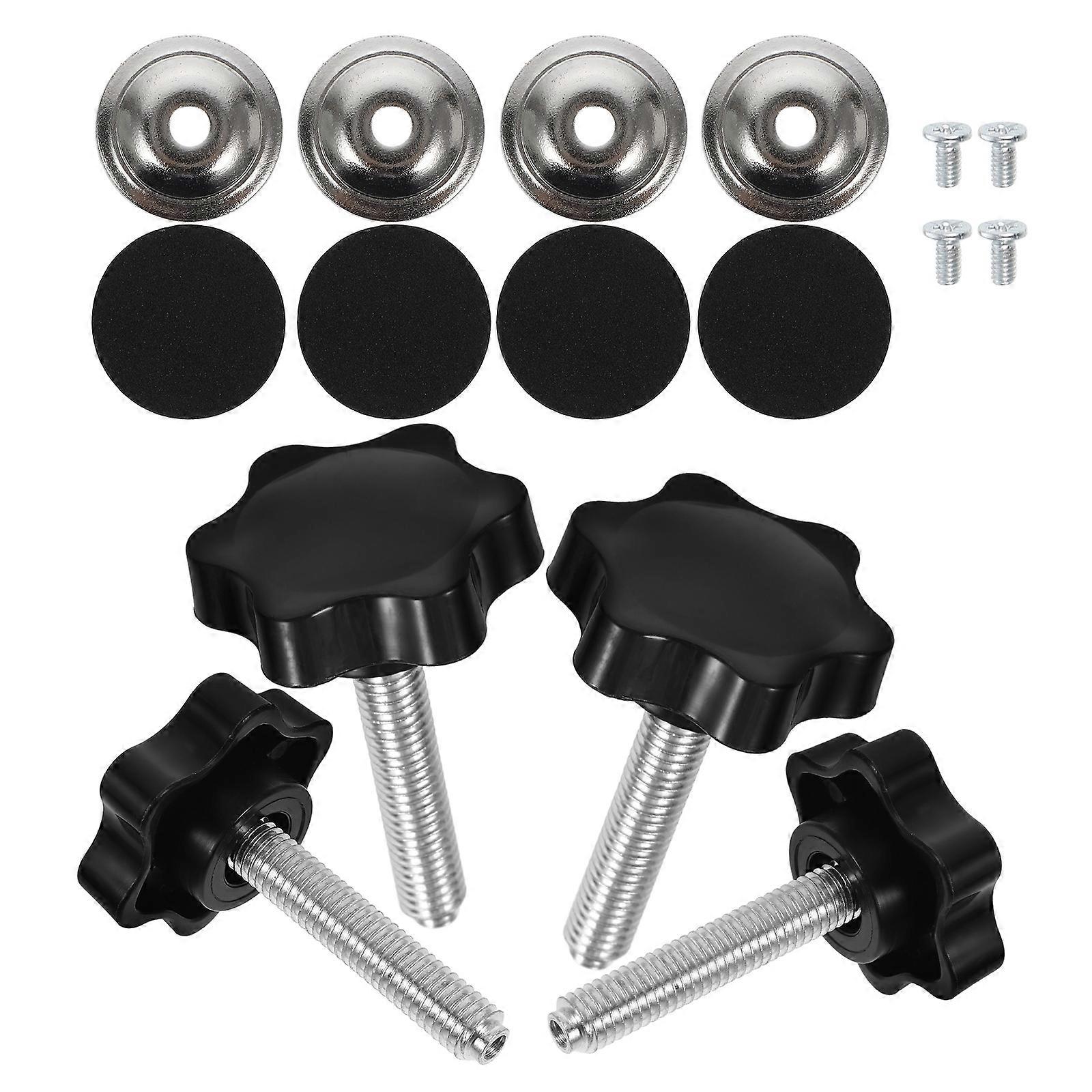 Furniture Threaded Knob Bolt 4Sets Replacement Kit with Black Washers