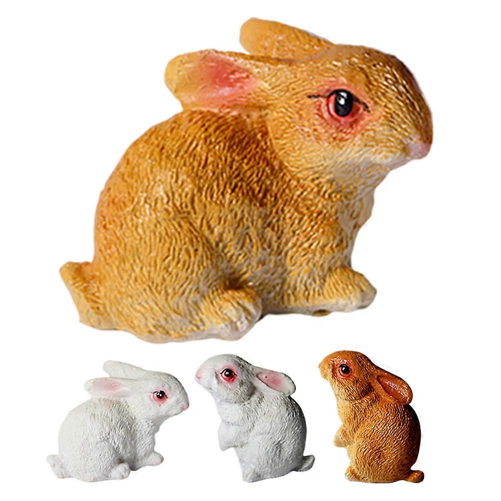 Mini Rabbit Figurines Resin for Decoration 16Pcs Assorted