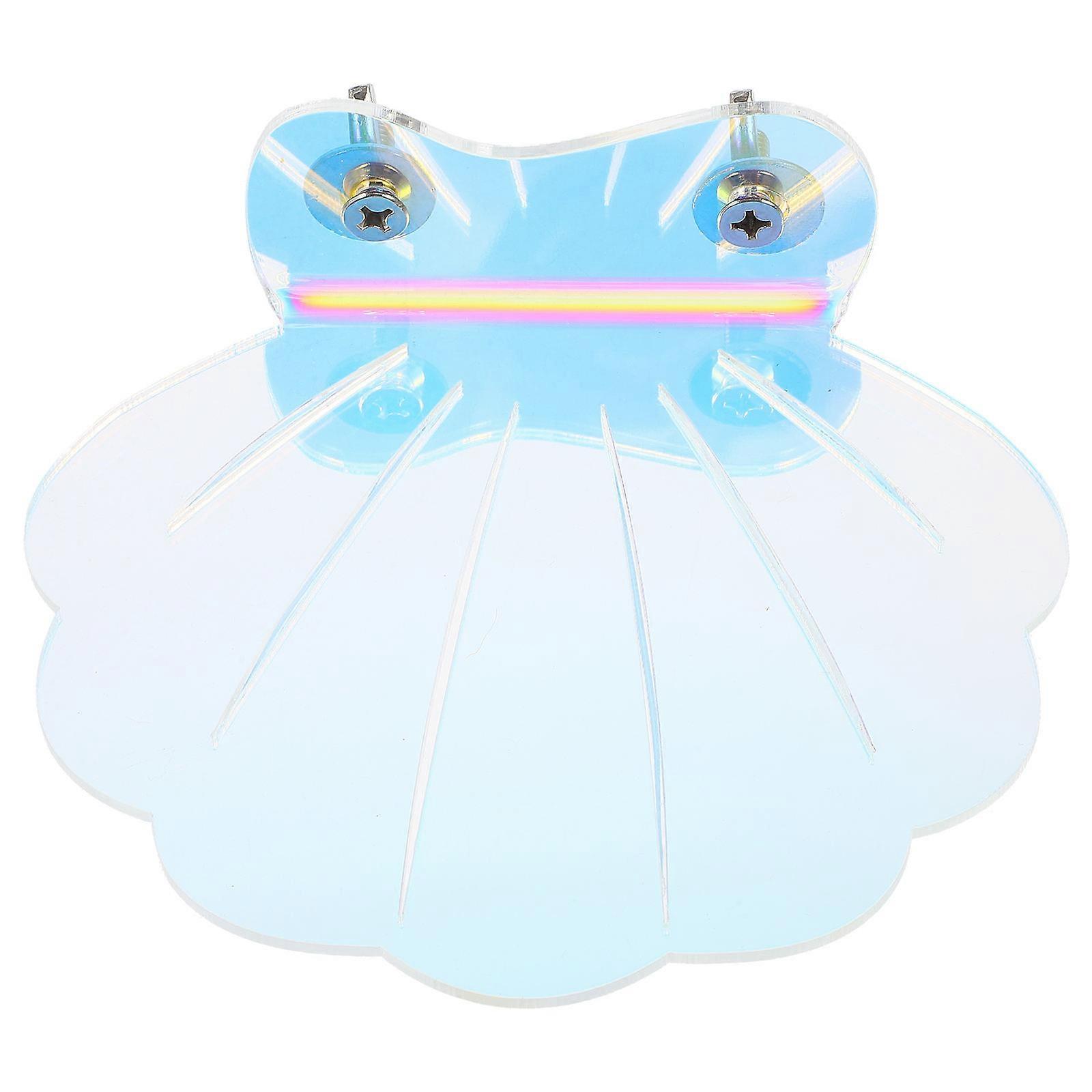 Shell Shape Parrot Stand Platform Acrylic Bird Training 2Pcs Set