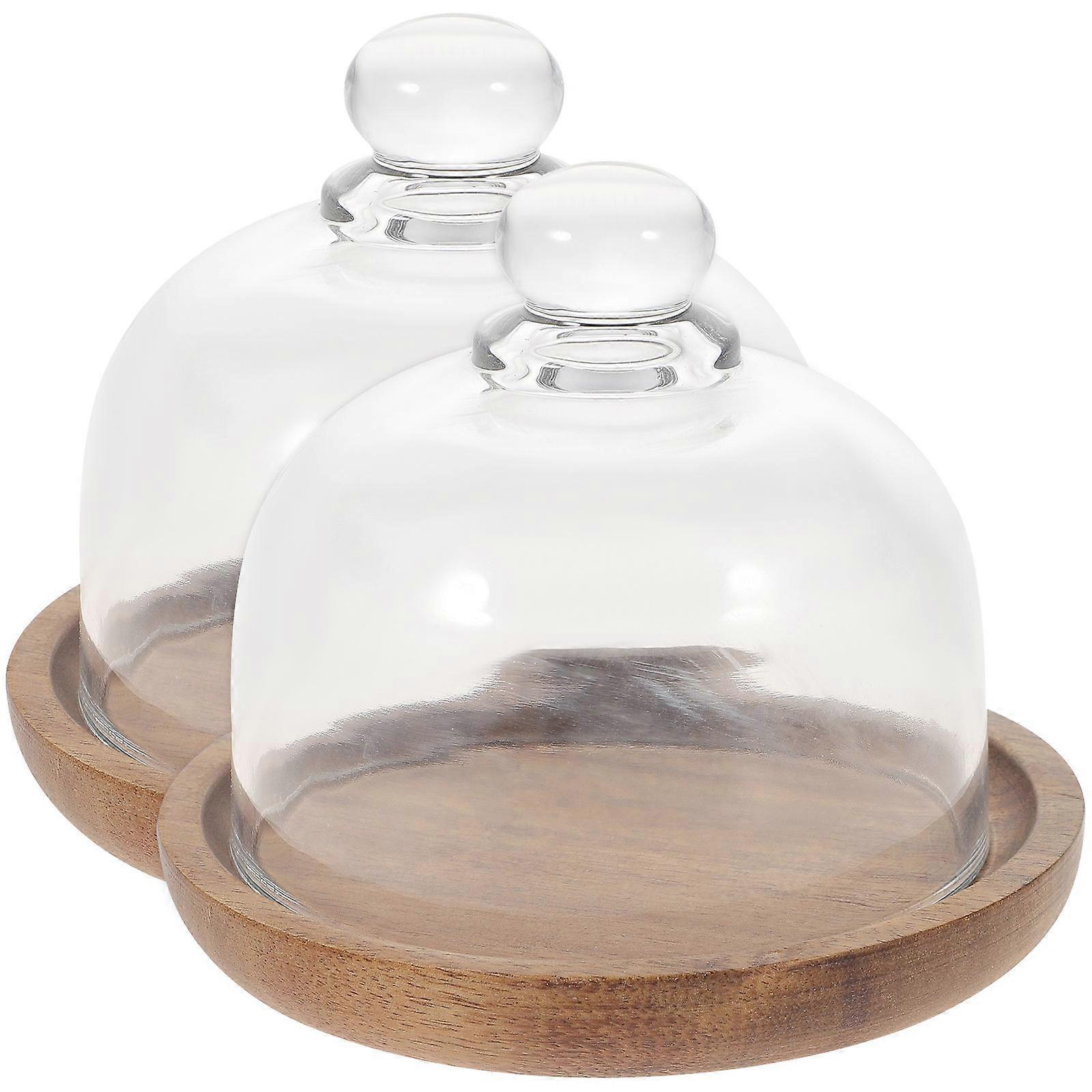 2Sets Mini Dessert Display Plate Cake Bread Storage Holder Restaurant Supply