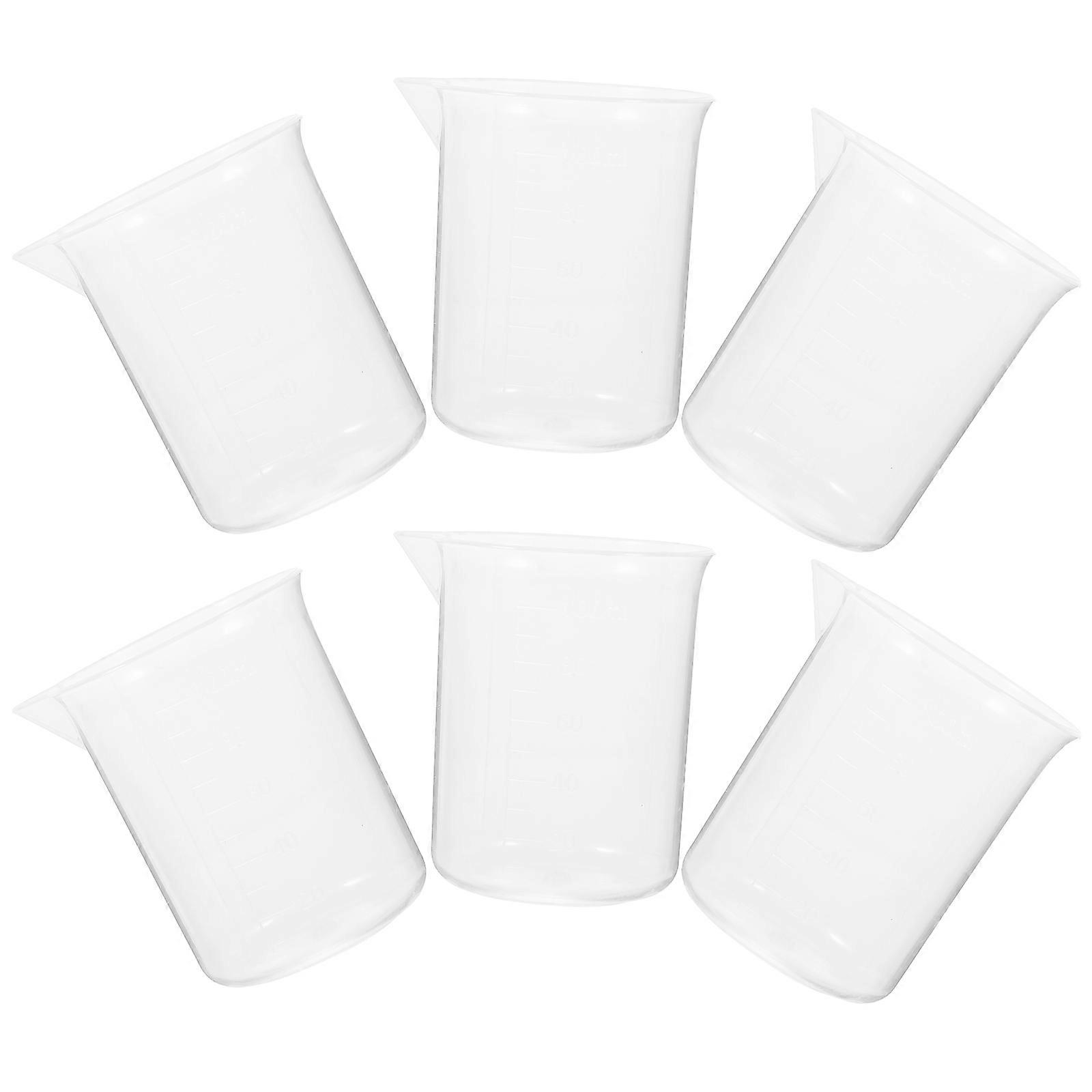 Measuring Beaker Liquid Container for Lab Use 6Pcs 100Ml Plastic Cups PP