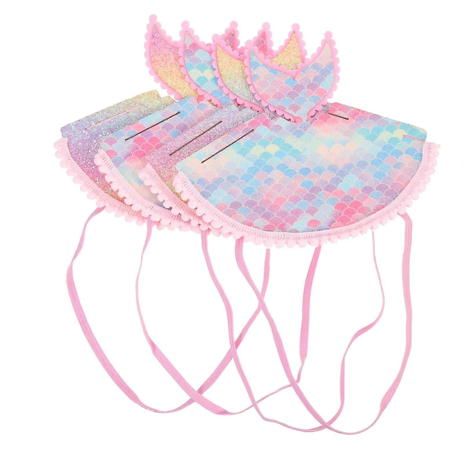Assorted Color Felt Birthday Hat for Party 4Pcs Multi-Function Glitter