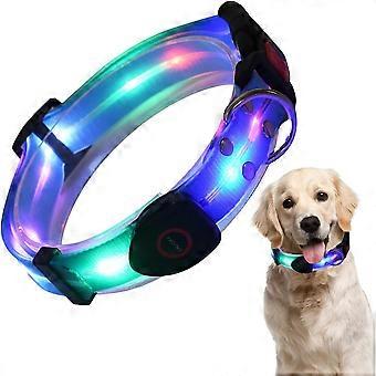 LED Light Up Dog Collar,LED Light Up Dog Collar - Rechargeable Adjustable LED Pet Collar Lighted | Weatherproof Dog Collar