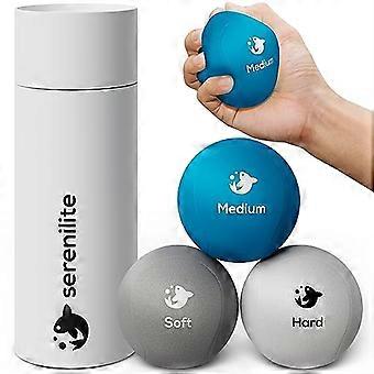 Stress Ball Set for Adults, TriDensity Hand Exercise Balls, Grip Strength Training, TearResistant Gel