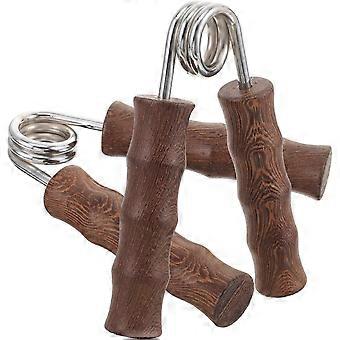 Hand Grip Strengthener Wooden with Handle for Forearm and Wrist Exercise Portable Finger Trainer for Muscle and Fitness Random Color