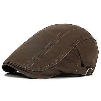 Klassieke katoenen Ivy-hoed voor heren, casual stijl, verstelbaar, donker kaki, geschikt voor buitenactiviteiten, golf en sport.