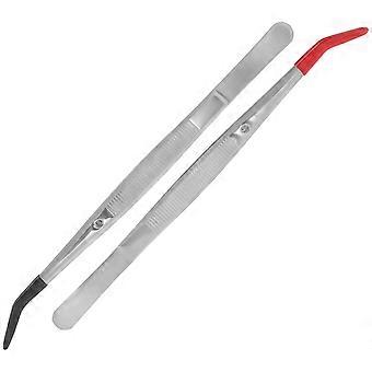 Stamp Tweezers Stainless Steel for Makeup Use 2Pcs Eyelash and Crafting Tools