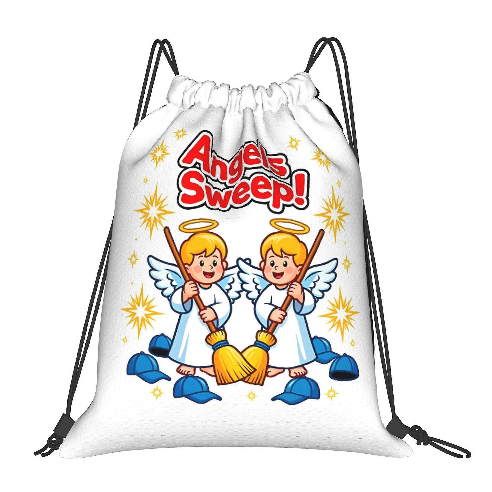 1pc Angels Sweep Meme Cartoon  Drawstring Backpack-Cqazw