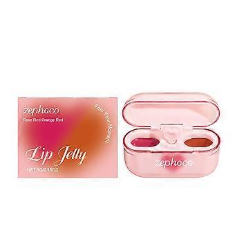 Der zephoco Dual-Color Jelly Lip Gloss verleiht den Lippen natürliche Farbe, klebt nicht an Tassen, betont keine Fältchen und sorgt für ein zartes, volles Lippen-Make-up.