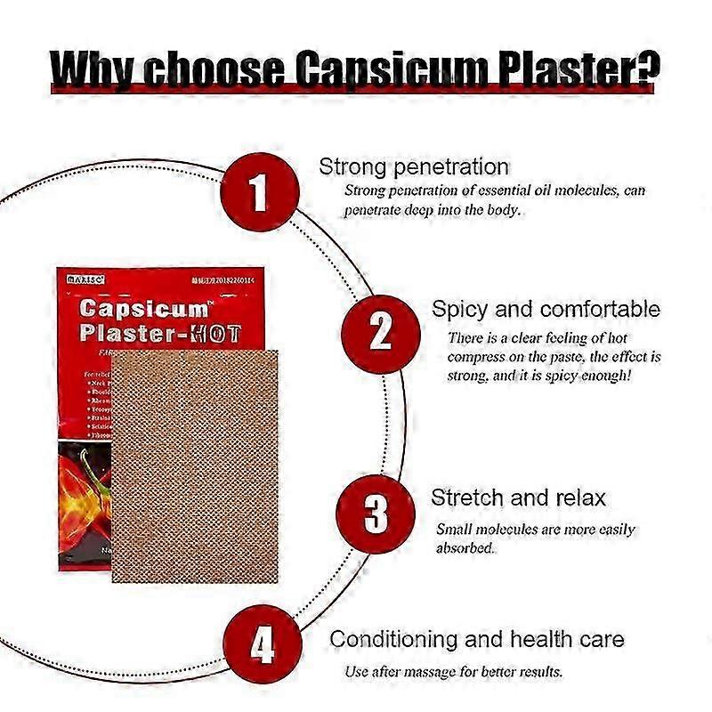40pcs Capsicum Hot Patch Muscle Strain Back Knee Joint Patch