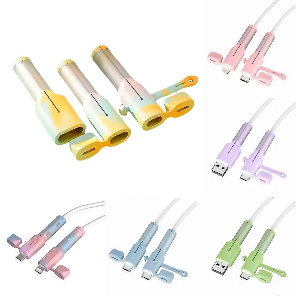 6 Sets Silicone Charging Cable Protector for Lightning/USB, Anti-Breakage, Dustproof Organizer Protection