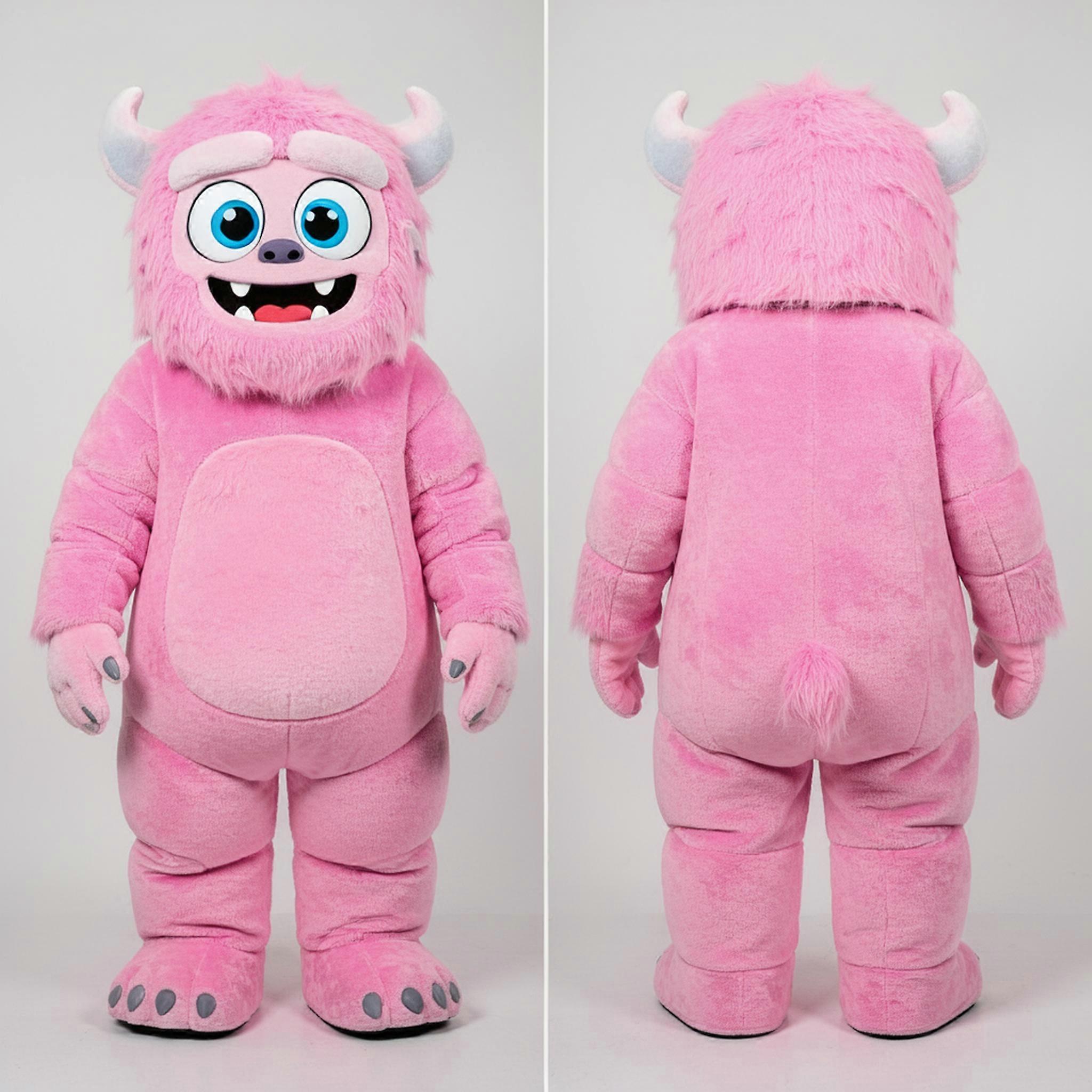MASTICOT Pink Fluffy Yeti Mascot