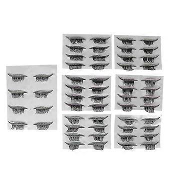 28 pares de cílios postiços 7 cores delineador reutilizável adesivos de cílios suprimentos de maquiagem para mulheres meninas