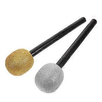 Plastic Fake Microphone Prop for Singing Party 8Pcs Multi Color Models