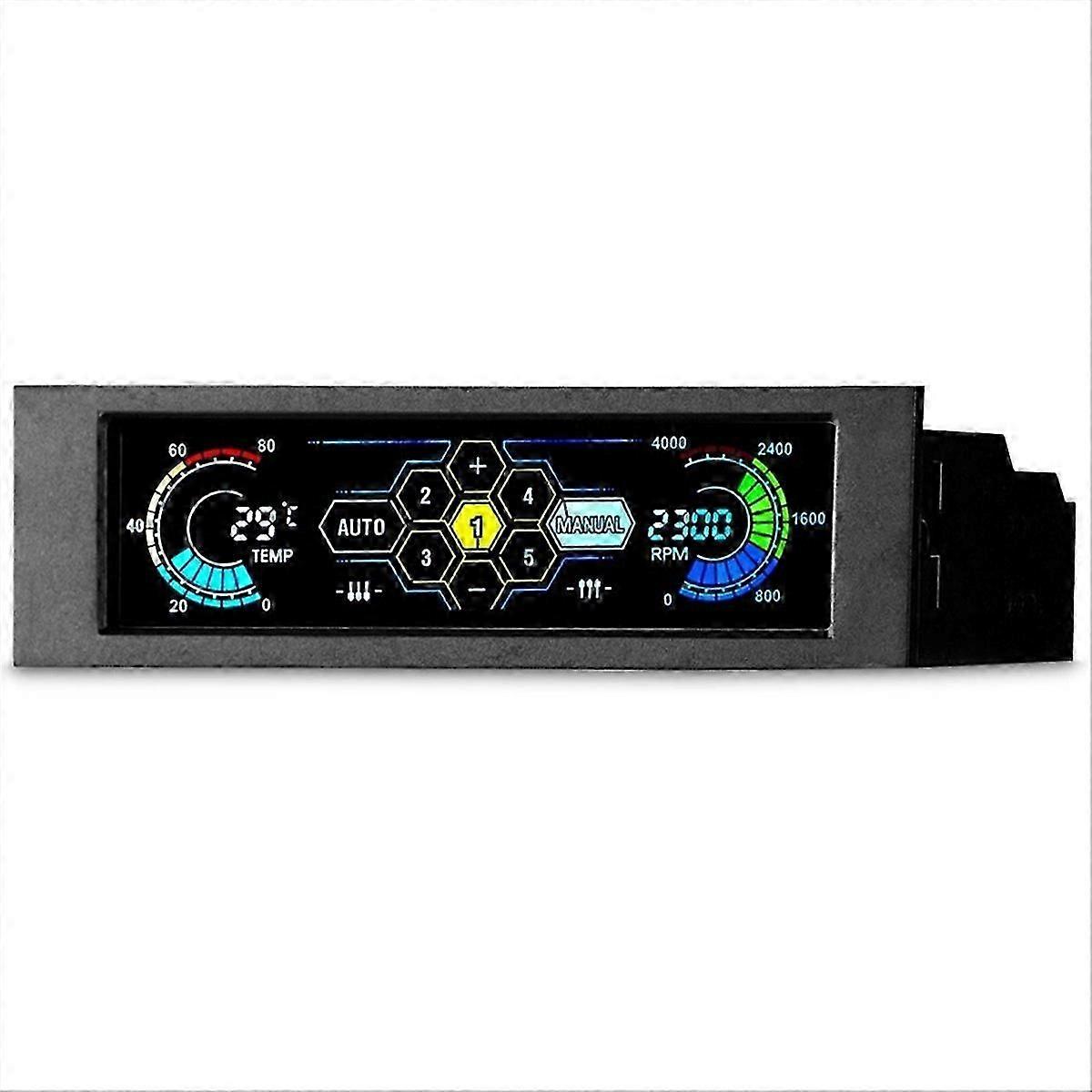 5.25in Touchscreen LCD 5 Way Fan Speed Controller Computer Cooling