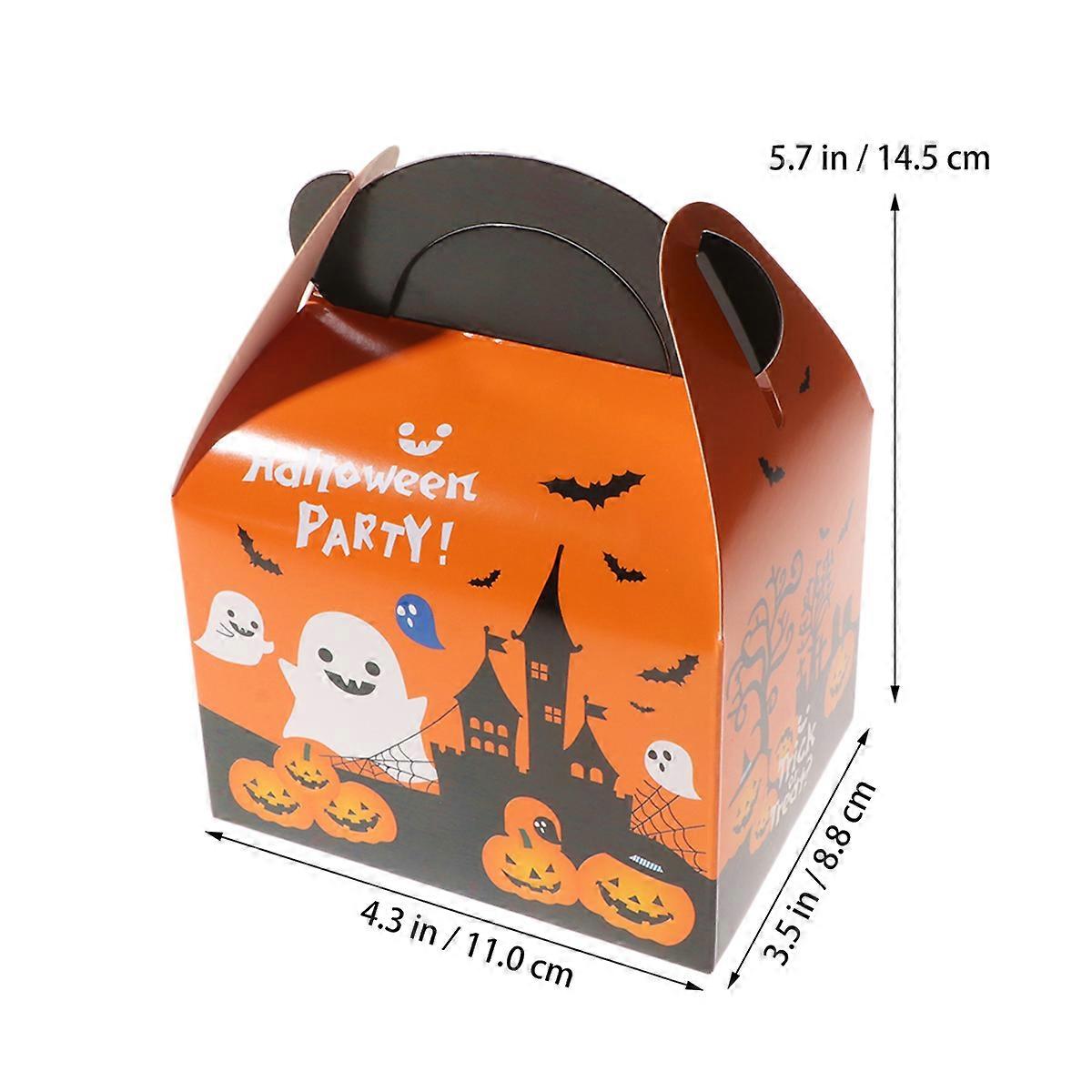 Halloween Pumpkin Boxes for Storage Use 10Pcs Creative Candy Cookie Packaging