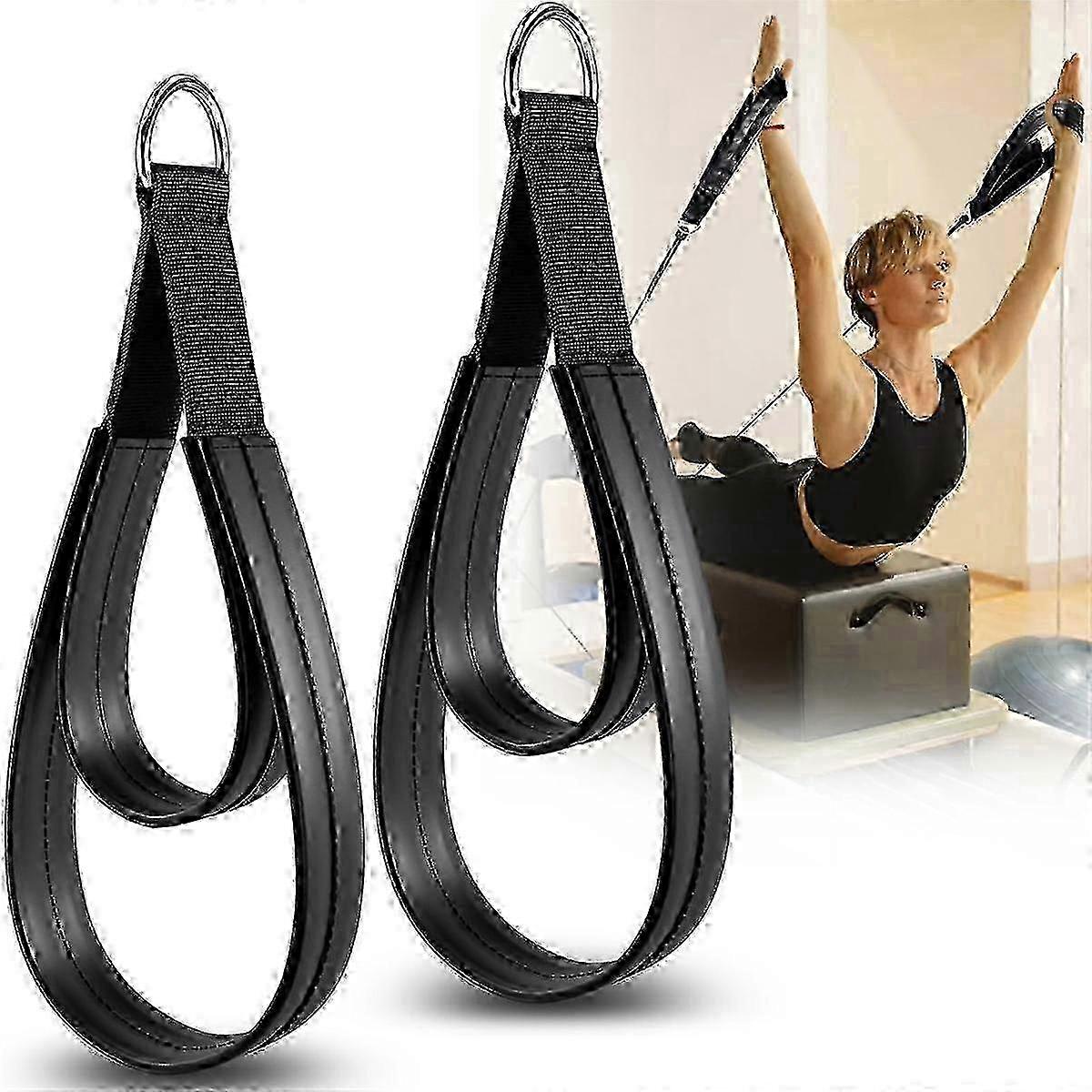 Double-Loop Pilates Straps PU Leather