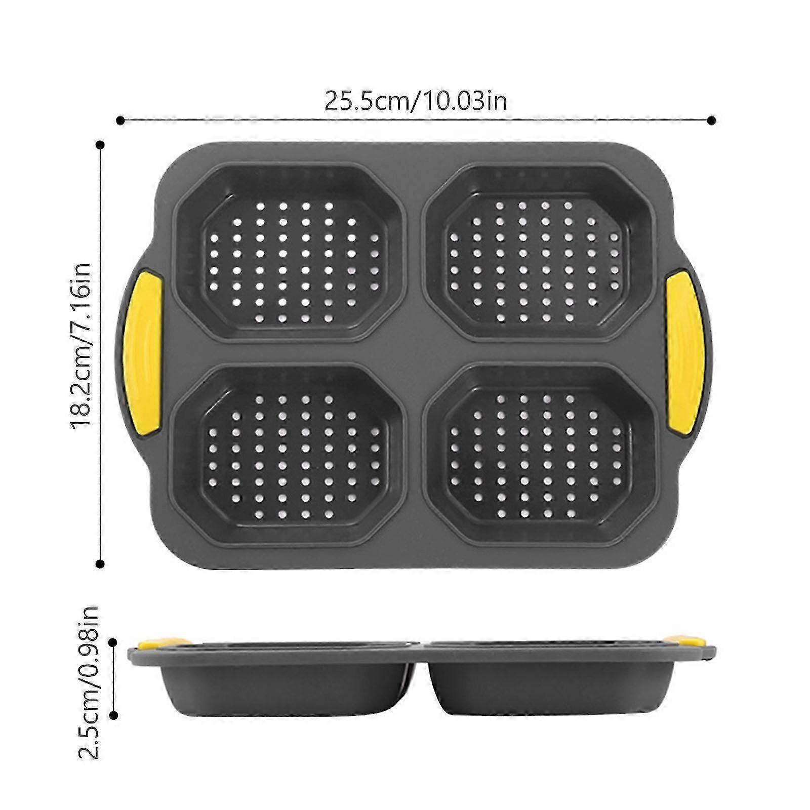 Oven-Safe 4-Cavity Silicone Bread Mold