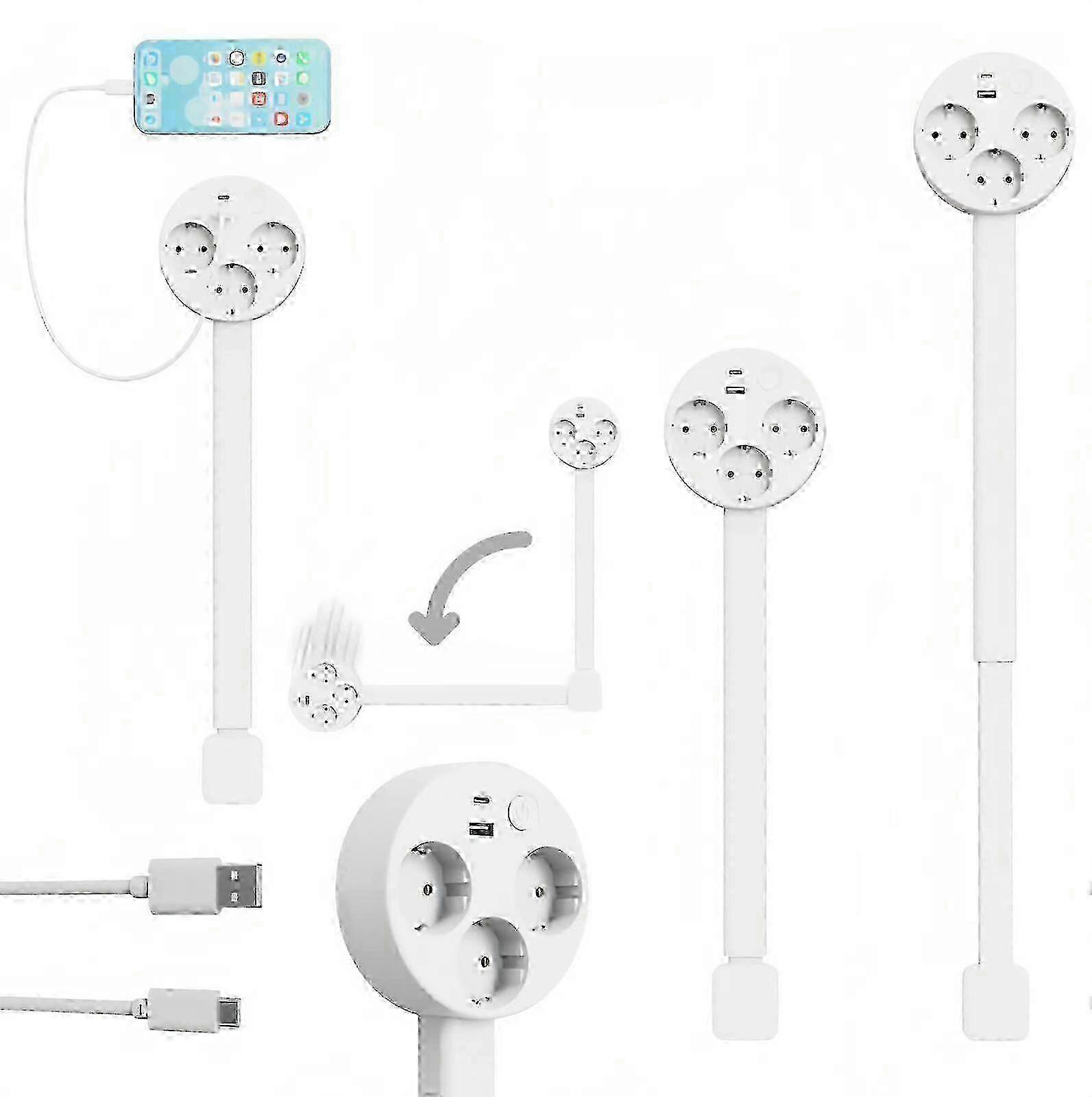 3-Outlet USB Extender Rotating 22-27 Inch