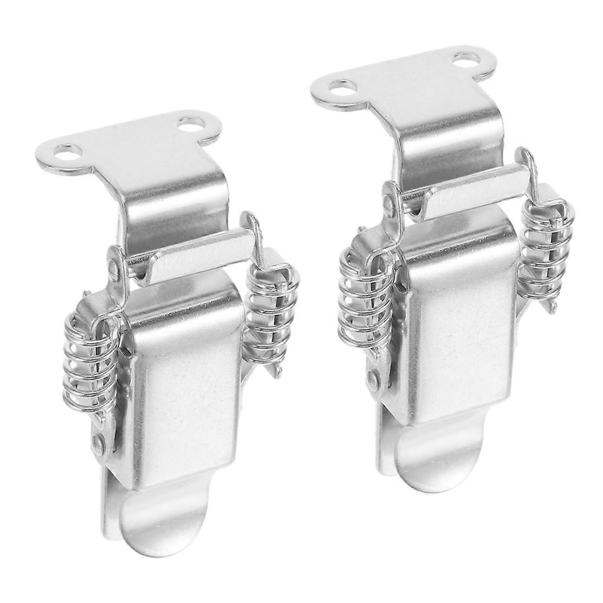 2pcs Spring Loaded Toggle Latch with Secure Spring Lock for Toolboxes Wooden Cases Right Angle Metal Design