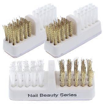 Salon Nail Bit Brush Copper Wire Cleaner 3Pcs for Deep Cleaning Use