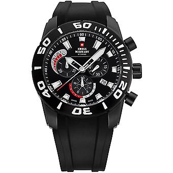Swiss Military Swiss Quartz Analog Man Watch with SM34031.02 Rubber Bracelet