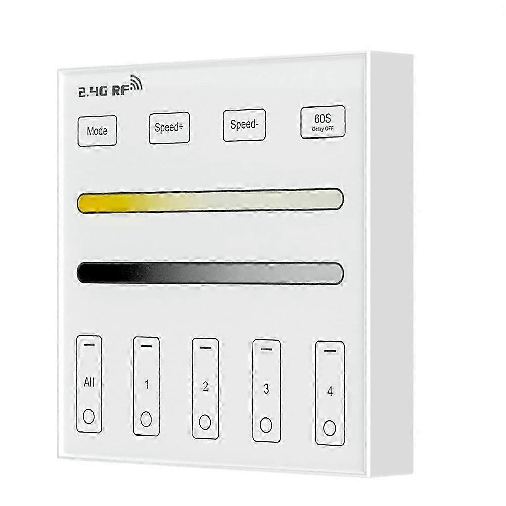 2.4G RF 4 Zone 86 Panel DM/CCT Smart LED Controller Dual Color Temperature Touch Controller for LED Light Control-SNNGV