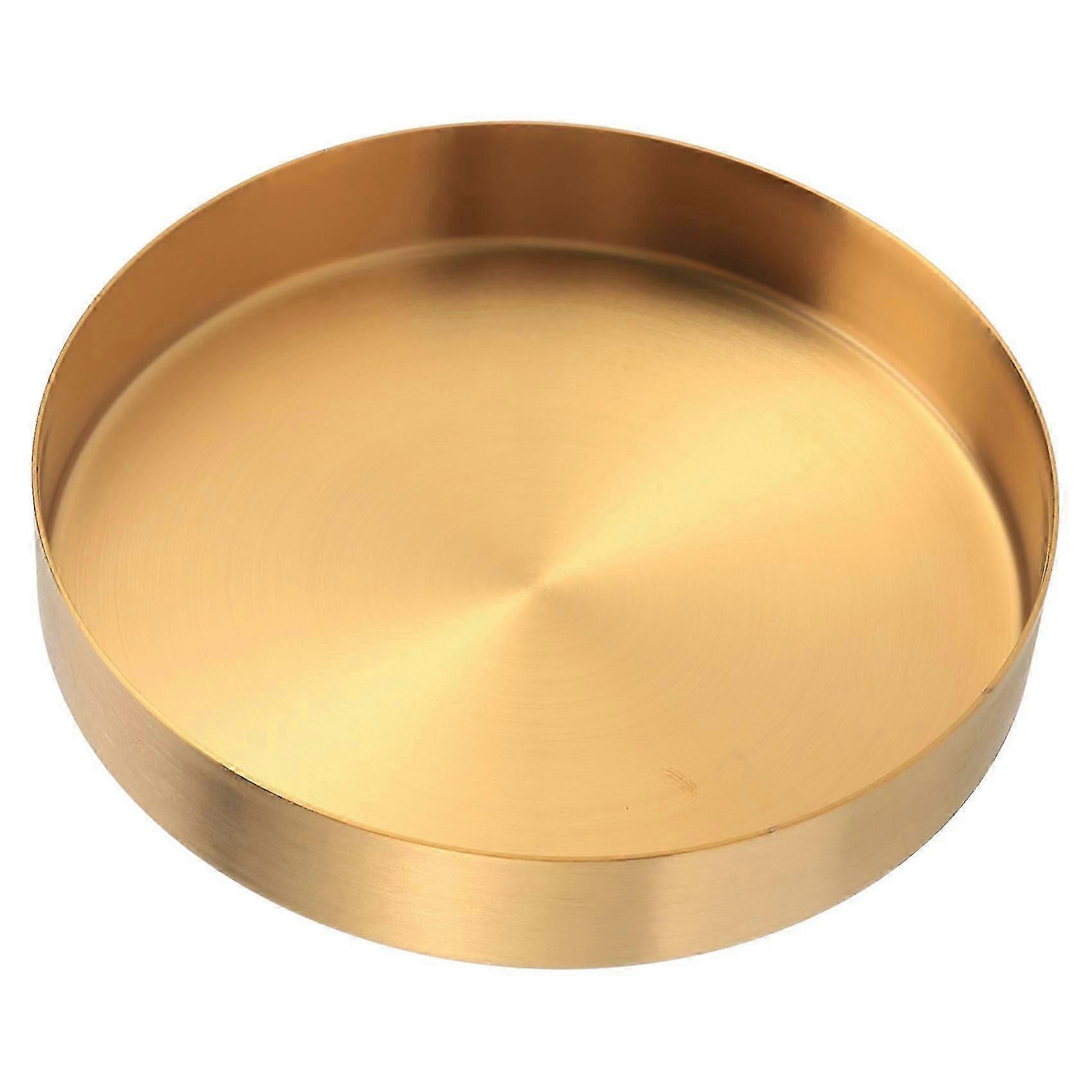 Gold-Finish Round Stainless Tray 12.5cm