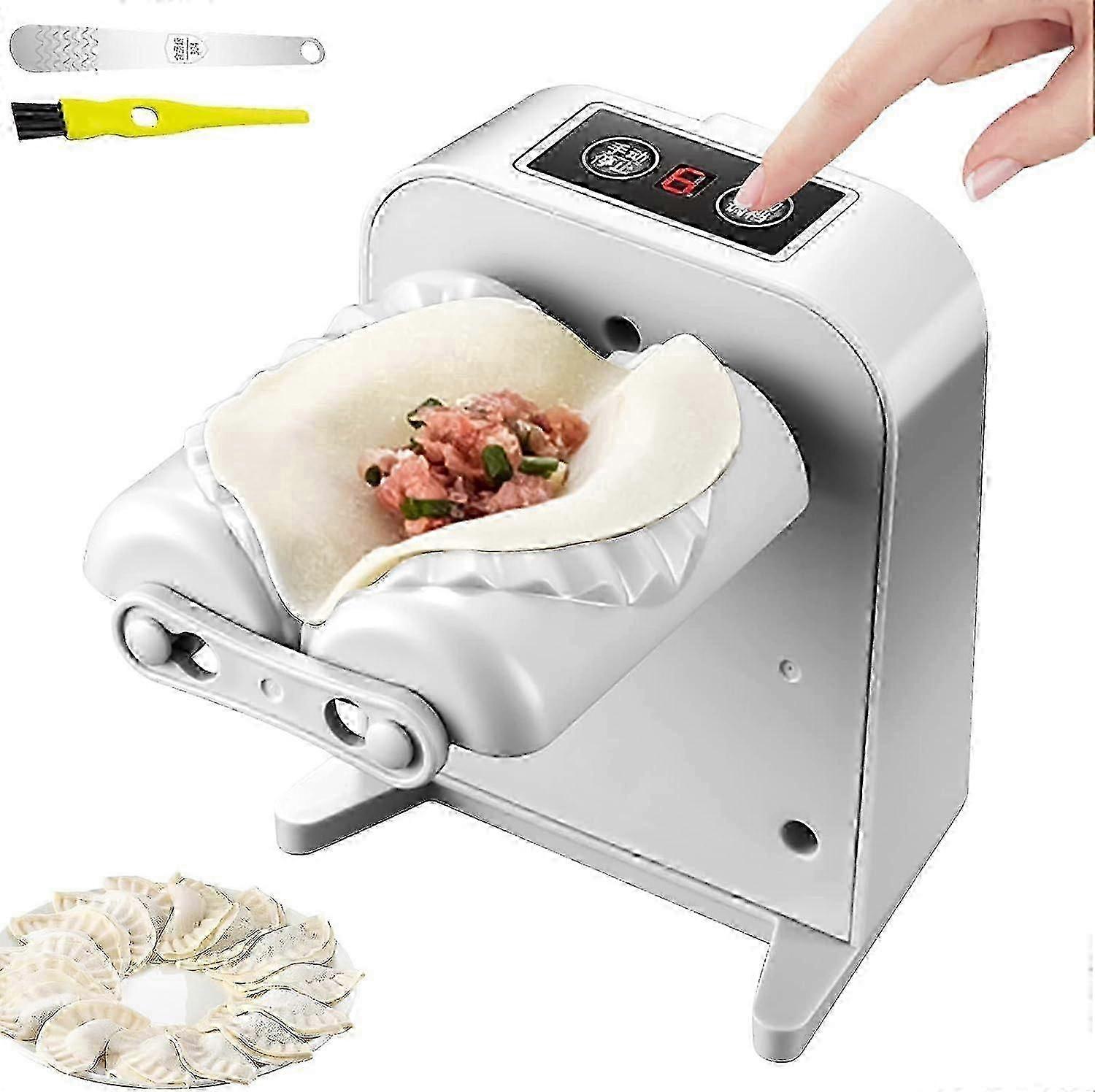 Automatic Electric Dumpling Maker Machine, 2-Mode Household Appliance with Spoon & Brush