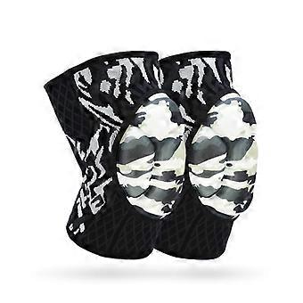 Shock Absorbing Knee Pads with Silicone Anti Slip Support for Running Cycling Fitness Football Gray