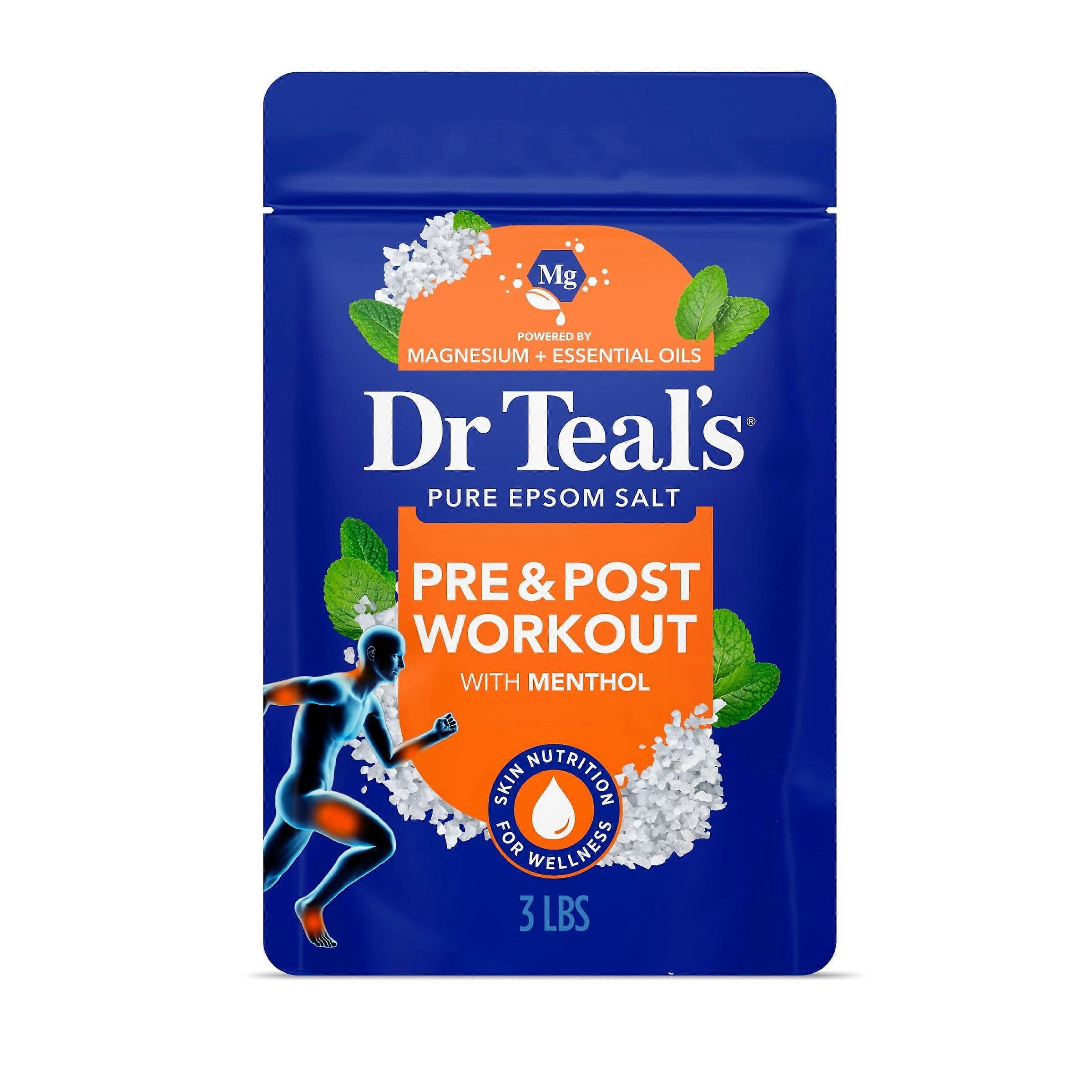 Dr Teal's Epsom Salt Magnesium Soak Pre & Post Workout with Menthol 3 lbs