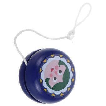 Dark Blue Wooden Yoyo with Cartoon Soldier Design compatible with Kids Beginners