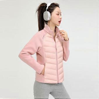 Buitenjas van hoge kwaliteit, model voor dames, korte winterjas, modieus design, opstaande kraag, warm gevuld met witte eendendons, geschikt voor yoga, bergbeklimmen.