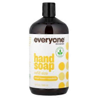 2 flacons de savon pour les mains, recharge, parfum citron Meyer et mandarine, 32 oz (946 ml).
