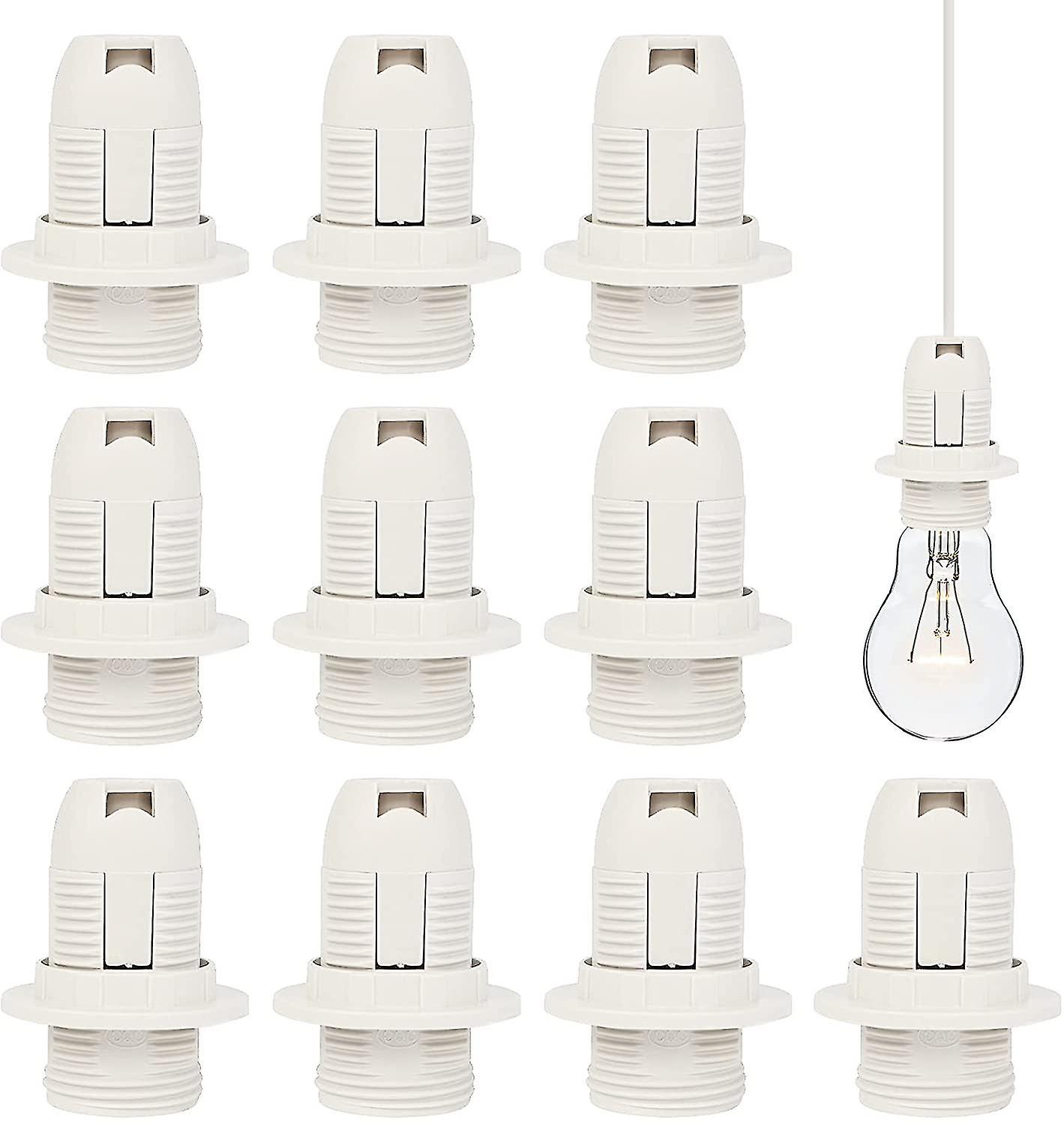 E14 Lamp Socket 10 Pcs E14 Plastic Bulb Socket 250 2a Vintage Lamp Socket Holder E14 Socket Adapter For E14 Screw Bulb Energy Saving Lamp, White