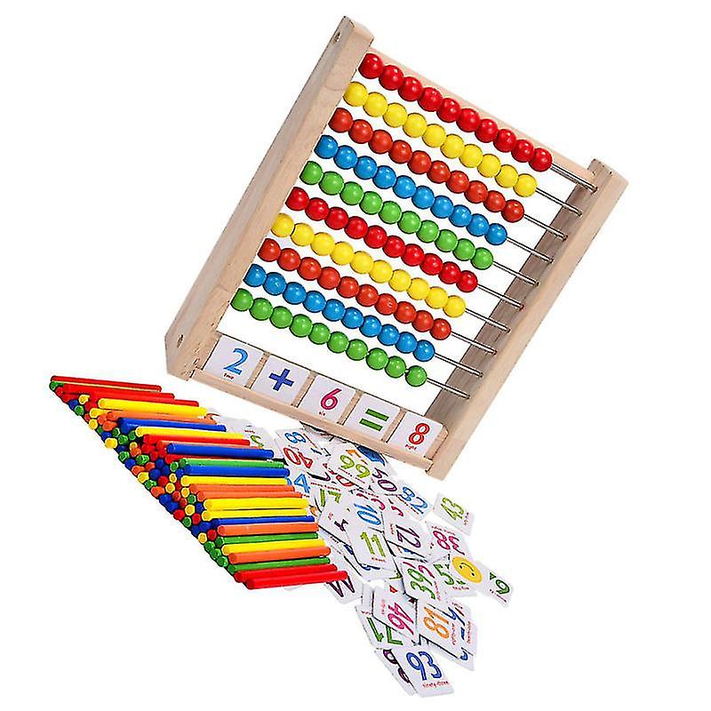 24.5X20.5cm Assorted Color Toy Abacuses 1 Set Children Wooden Frame Abacus Math Learning Aids Kids E
