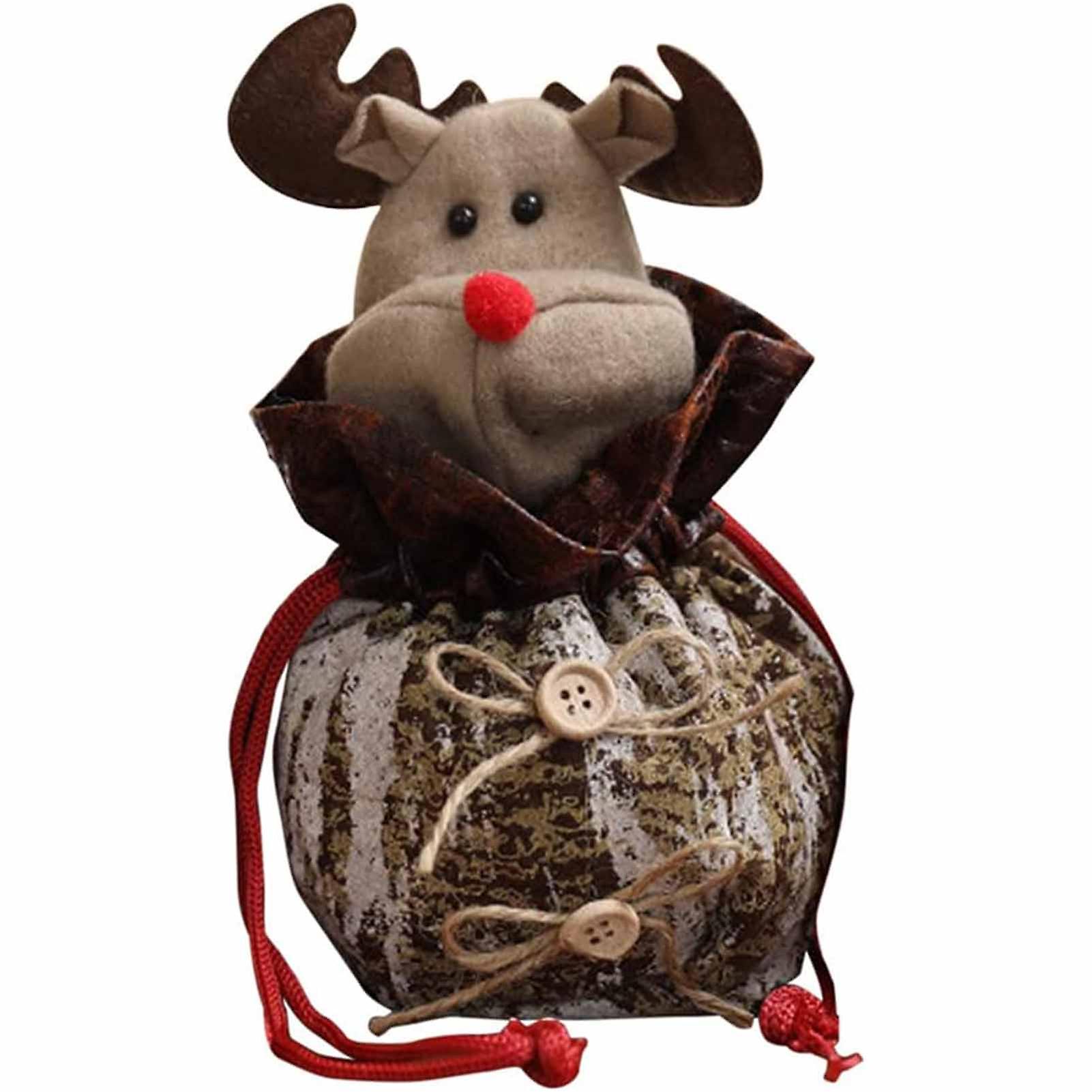 Christmas Plush Doll Drawstring Candy Bag Lovely Interesting Candy Bag
