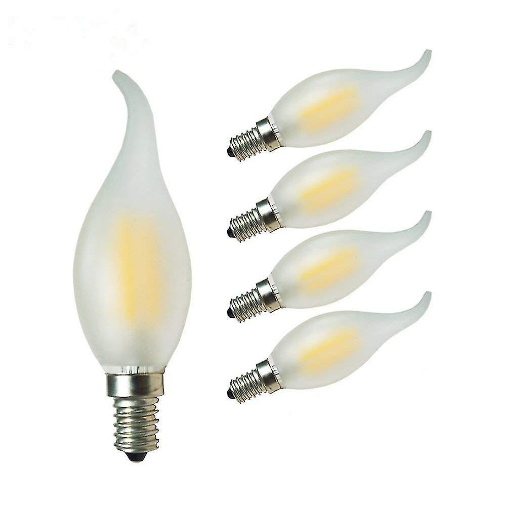 E14 Led Filament Frosted Candle Light Bulbs,dimmable 4w Candelabra Base Lamp, 2700k Warm White, 5pcs