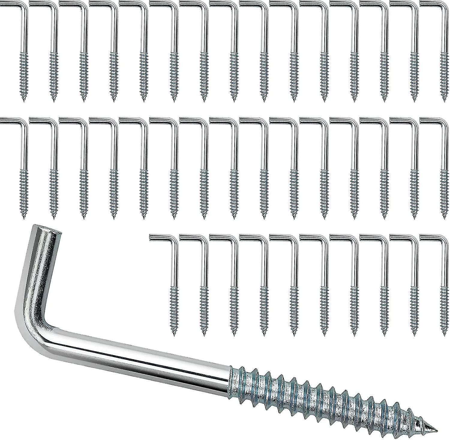 40 Pcs L-hook Screws, Square Hook Screws