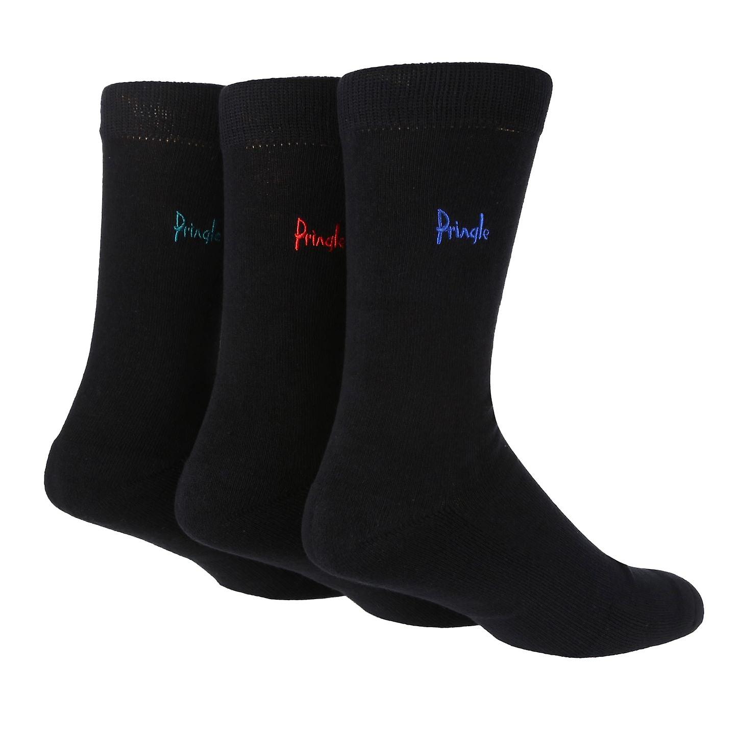 Pringle 3er Pack Herren Halbgepolsterte Socken - Schwarz