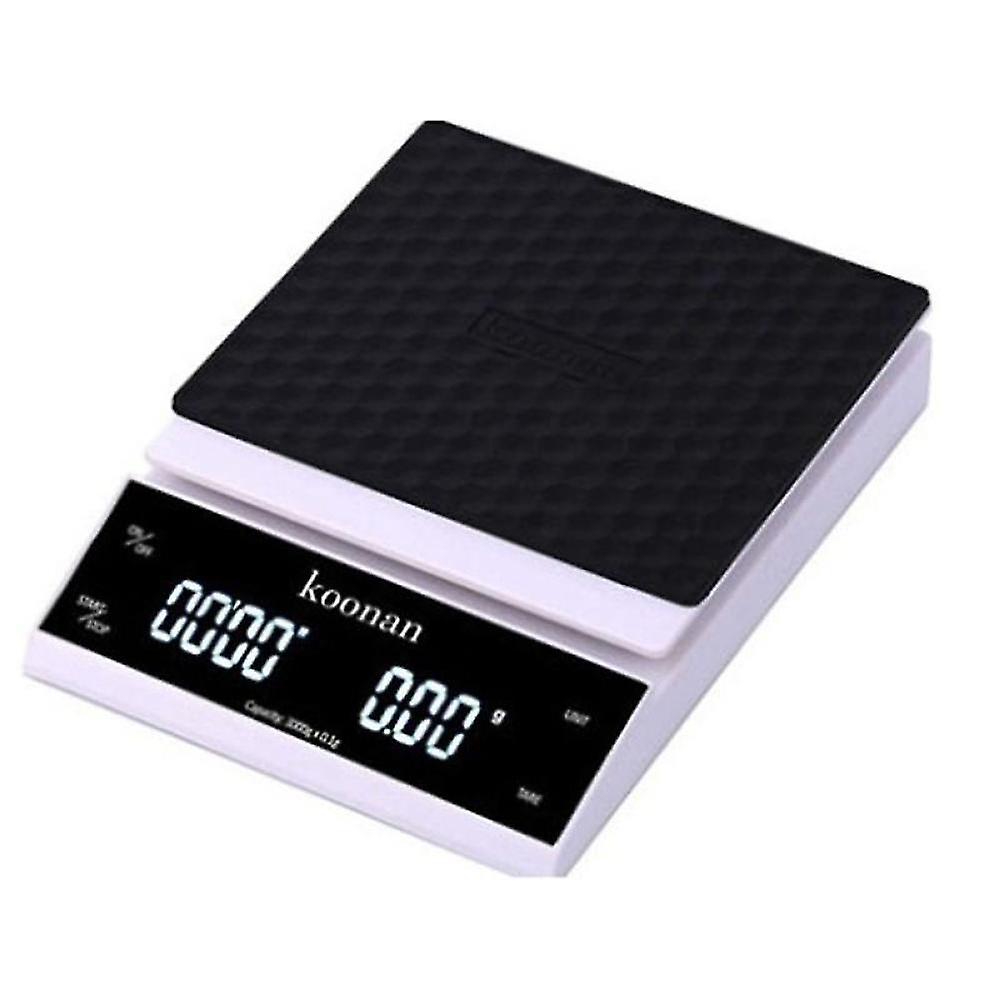 Koonan Electronic Scale Built-in Auto Timer Smart Coffee Scale White