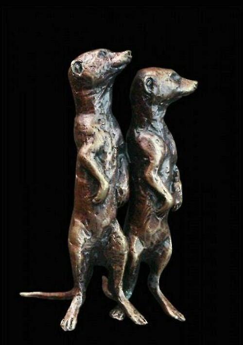Meerkat Pair Standing Sculptures & Statues