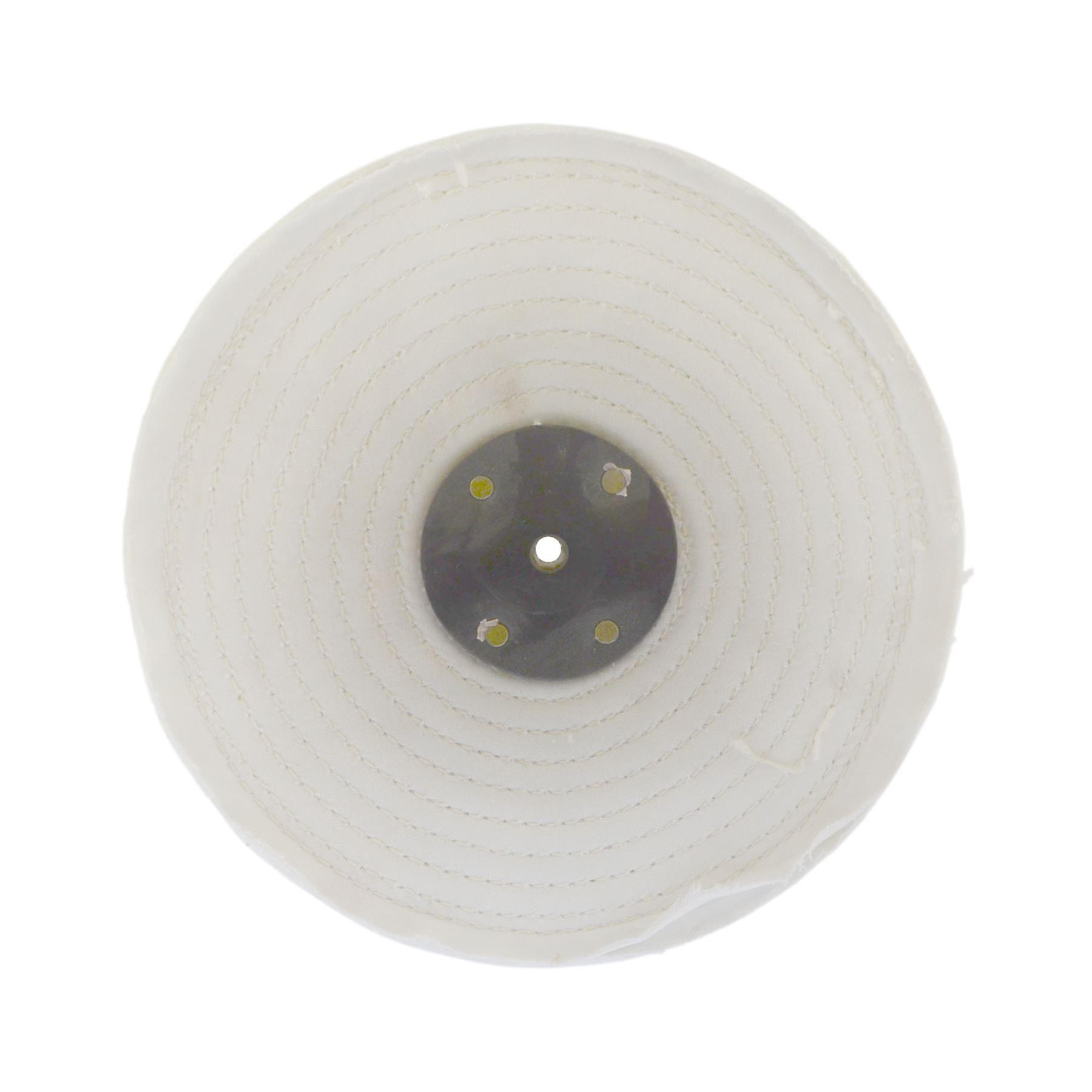 White Close Stitched Metal Polishing Buffing Mop 10" x 2" 4 section 2nd Stage