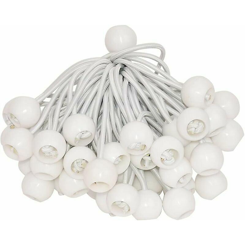 Bungee Cords, Bungee Cords, 50pcs Tarp Tensioners for Banners, Tarps, Gazebos, Tents, Curtain Extension Harnesses, Tarp Holders (White - 150mm)