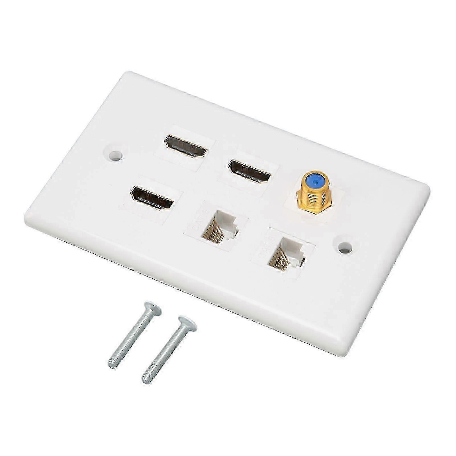 Multimedia Connectivity Solution, Completely Assembled Wall Plate With Easy Snap-In Fixing Clips For Seamless Installation
