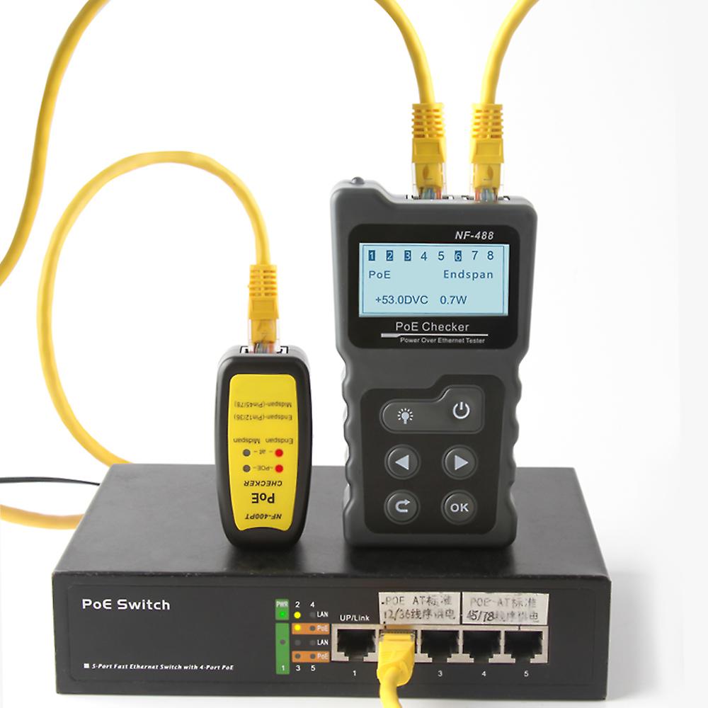 Multi-functional Lcd Network Cable Tester Poe Checker Inline Poe Voltage And Current Tester With Cable Tester