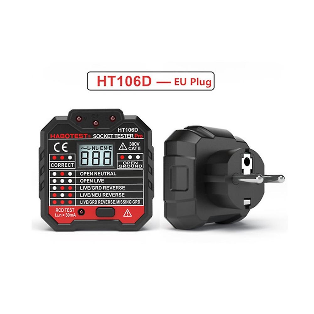 Ht106 Socket Tester Pro Voltage Test Socket Detector Uk Eu Plug Ground Zero Line Plug Polarity Phase Check