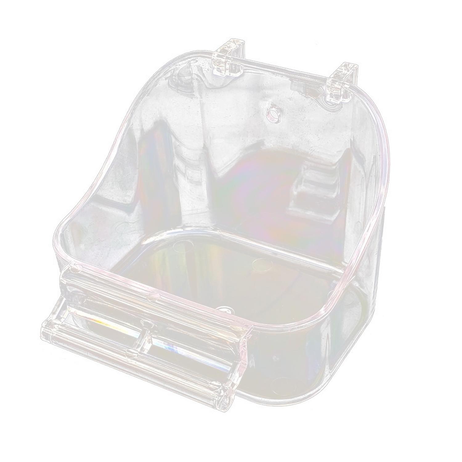 ZHOUBA Bird Bath Box Non-slip Plastic Standing Pole Design Bird Cage Accessory for Parakeet
