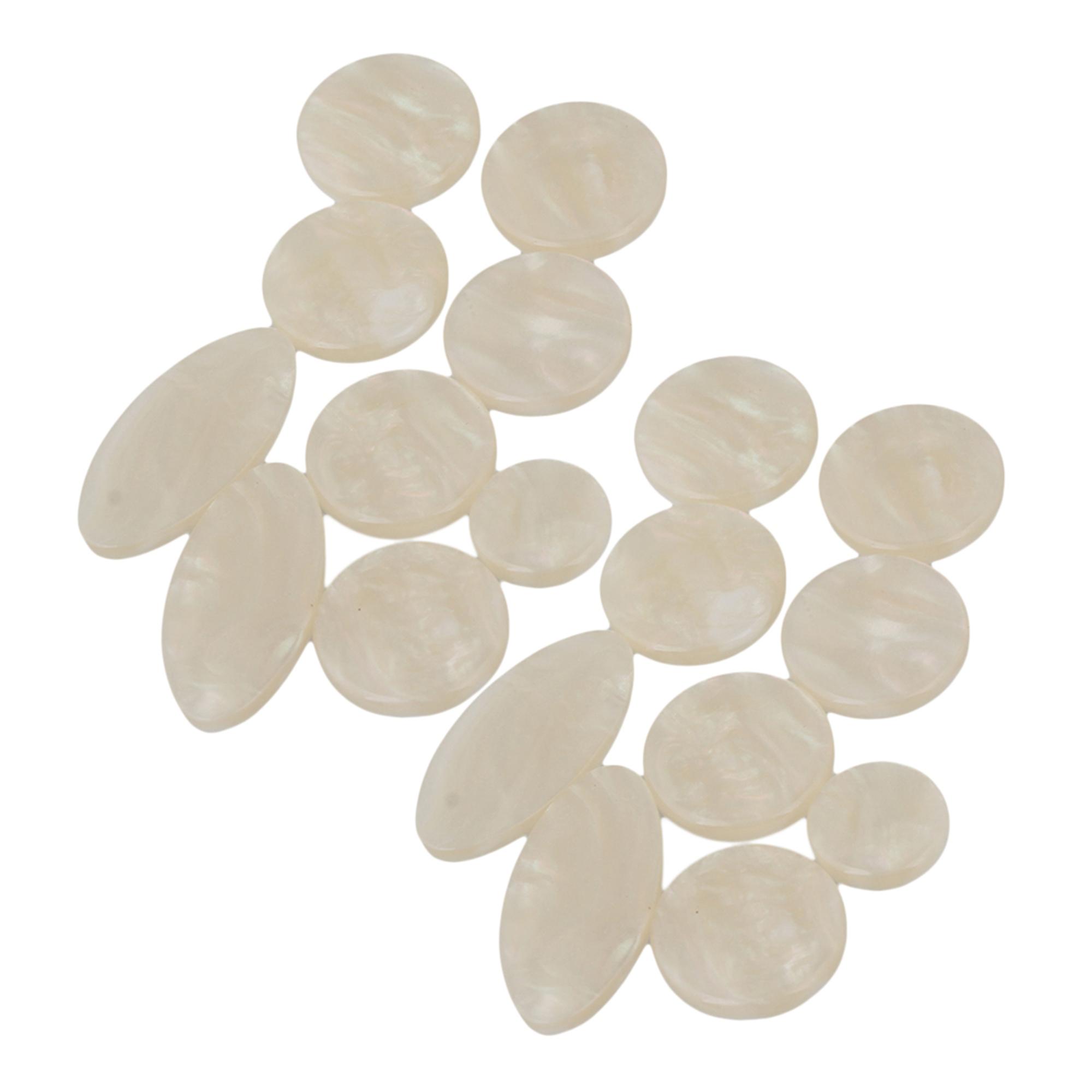 2set Round and Oval Shape Pearl Sax Key Buttons for Alto/Tenor Saxophone