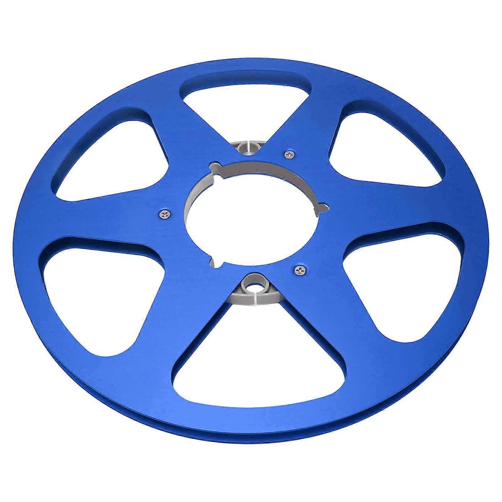1/4 10 Inch Empty Tape Reel Nab Open Reel Sound Aluminum Alloy 6 Wind Resistance Holes Empty Tape Reel for Recording Blue